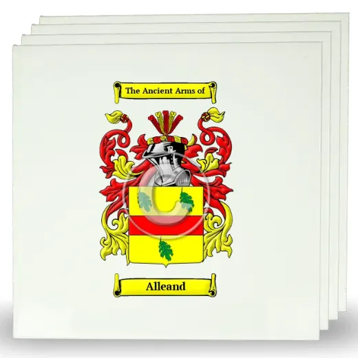 Alleand Set of Four Large Tiles with Coat of Arms