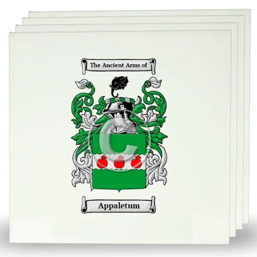 Appaletum Set of Four Large Tiles with Coat of Arms