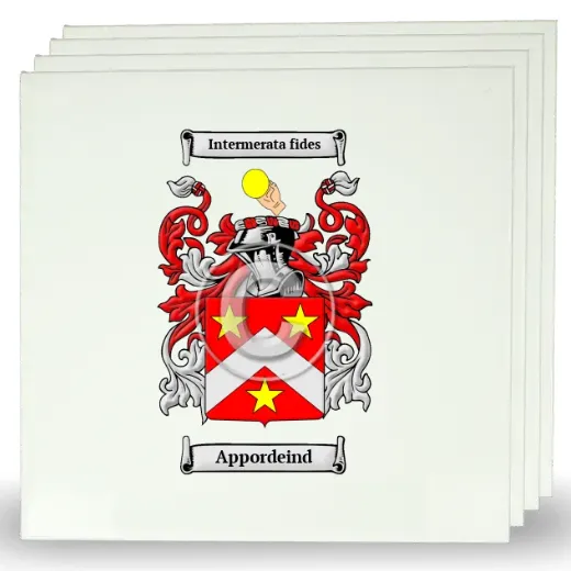Appordeind Set of Four Large Tiles with Coat of Arms