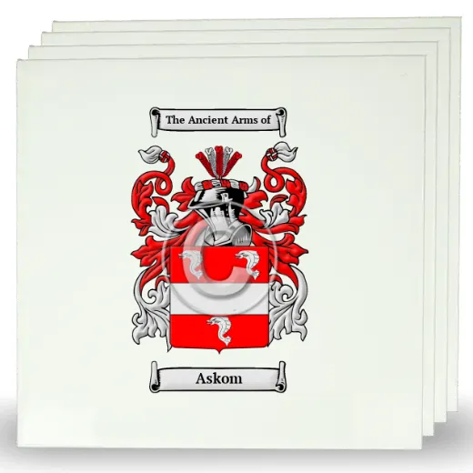 Askom Set of Four Large Tiles with Coat of Arms