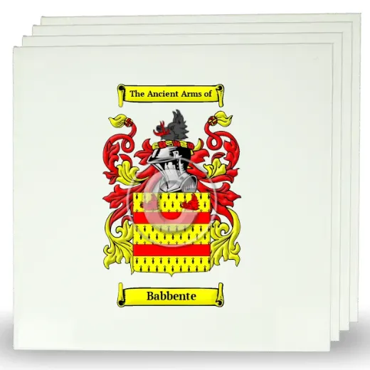 Babbente Set of Four Large Tiles with Coat of Arms