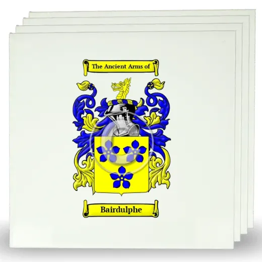 Bairdulphe Set of Four Large Tiles with Coat of Arms