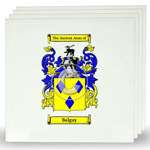 Balguy Set of Four Large Tiles with Coat of Arms