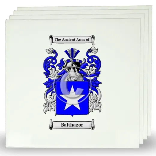 Balthazor Set of Four Large Tiles with Coat of Arms