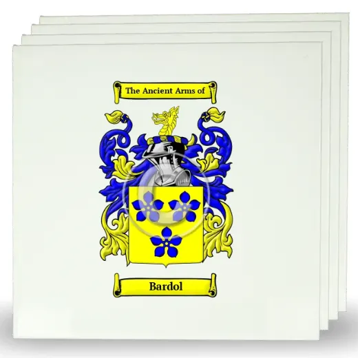 Bardol Set of Four Large Tiles with Coat of Arms