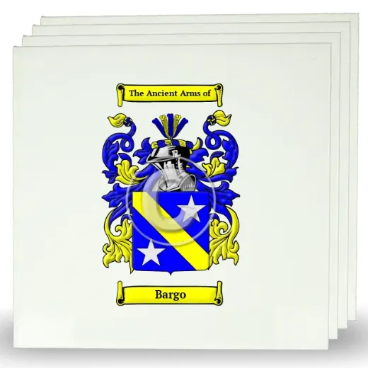 Bargo Set of Four Large Tiles with Coat of Arms