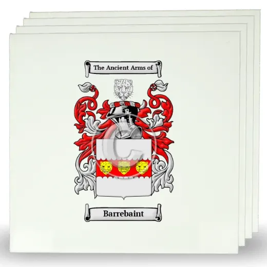 Barrebaint Set of Four Large Tiles with Coat of Arms