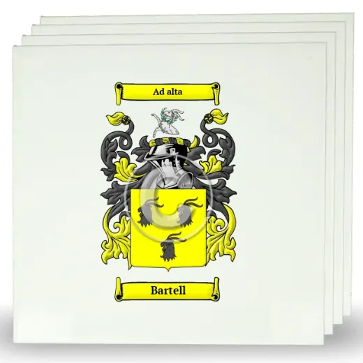 Bartell Set of Four Large Tiles with Coat of Arms
