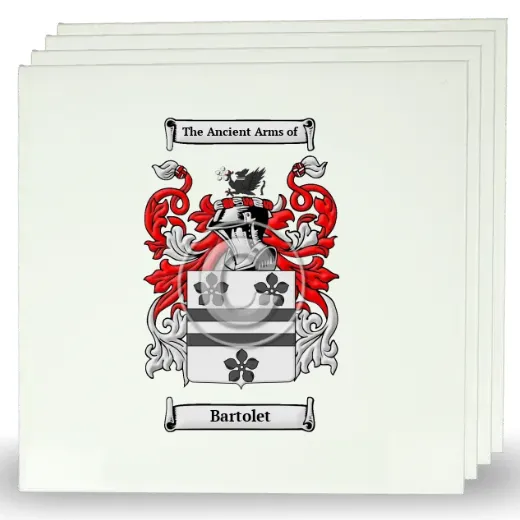 Bartolet Set of Four Large Tiles with Coat of Arms