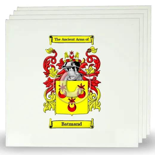 Batmand Set of Four Large Tiles with Coat of Arms