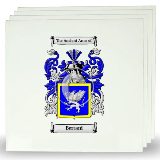 Bertani Set of Four Large Tiles with Coat of Arms