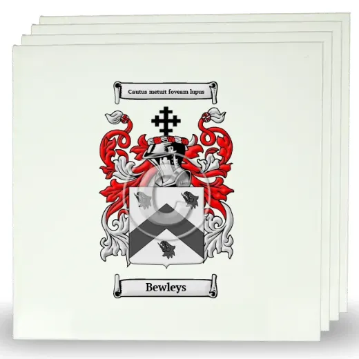 Bewleys Set of Four Large Tiles with Coat of Arms