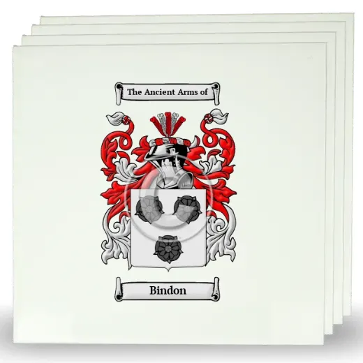 Bindon Set of Four Large Tiles with Coat of Arms