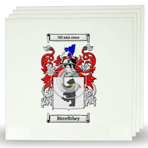 Birrefithey Set of Four Large Tiles with Coat of Arms