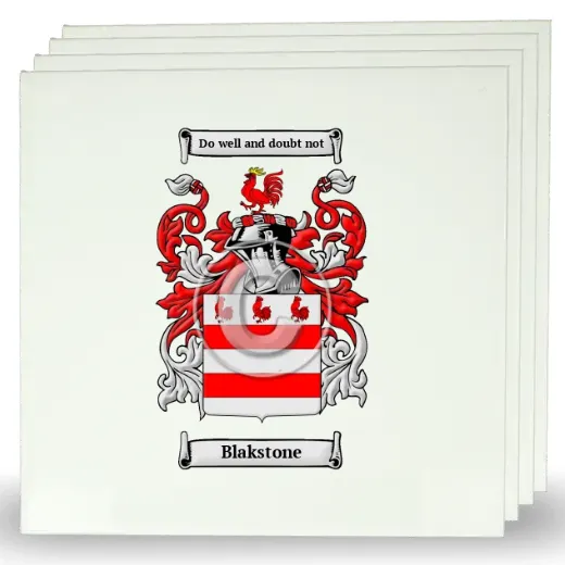 Blakstone Set of Four Large Tiles with Coat of Arms