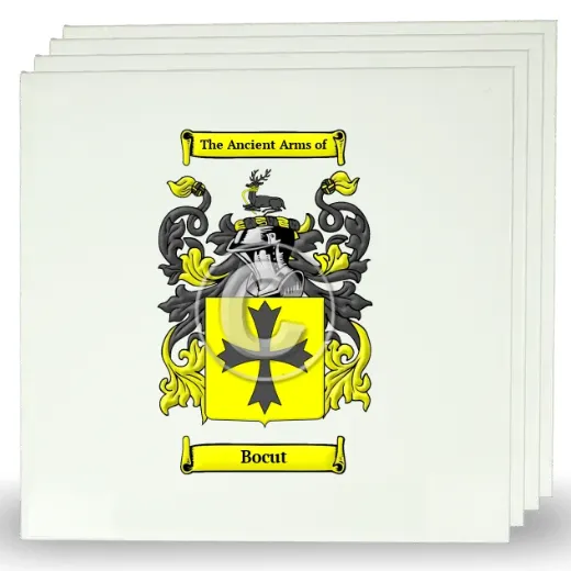Bocut Set of Four Large Tiles with Coat of Arms