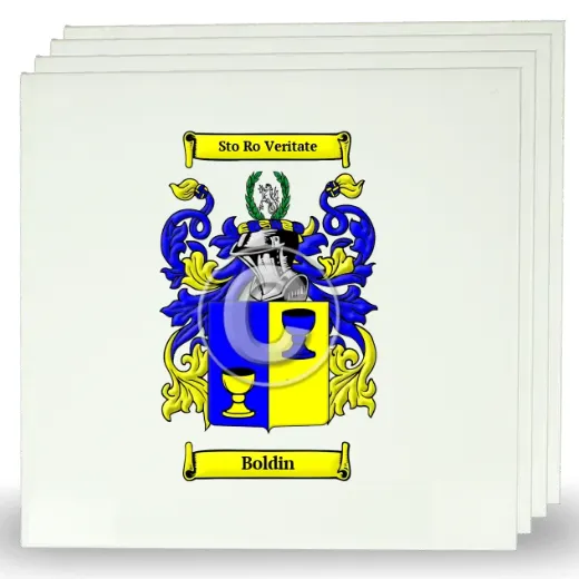 Boldin Set of Four Large Tiles with Coat of Arms