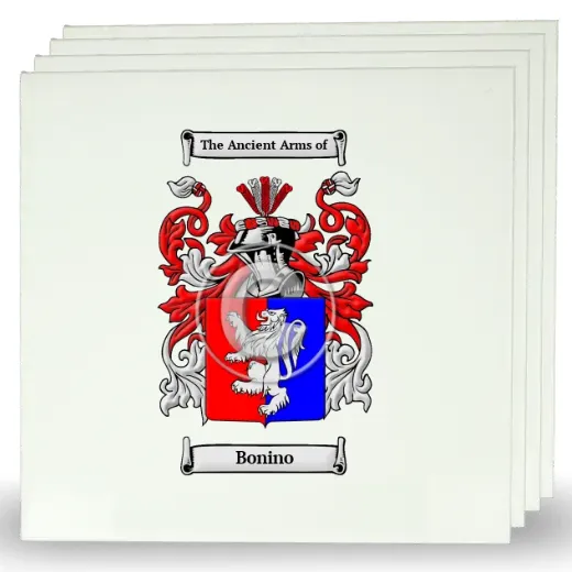 Bonino Set of Four Large Tiles with Coat of Arms