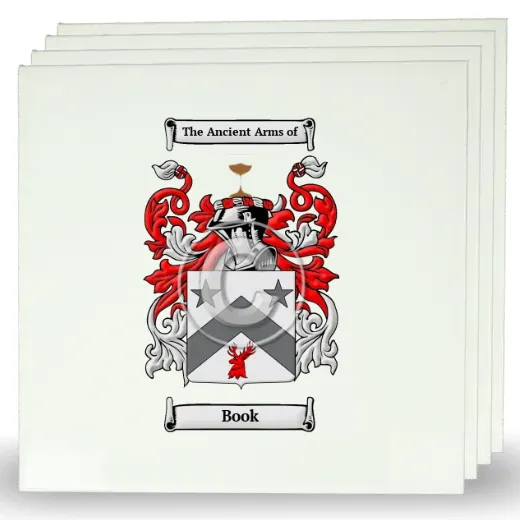 Book Set of Four Large Tiles with Coat of Arms