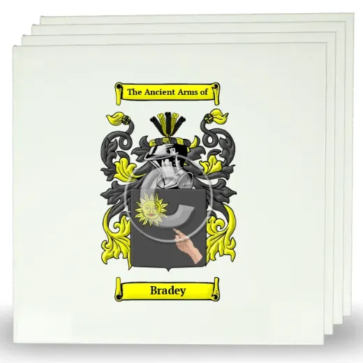 Bradey Set of Four Large Tiles with Coat of Arms