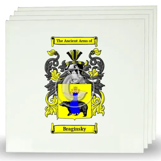 Braginsky Set of Four Large Tiles with Coat of Arms