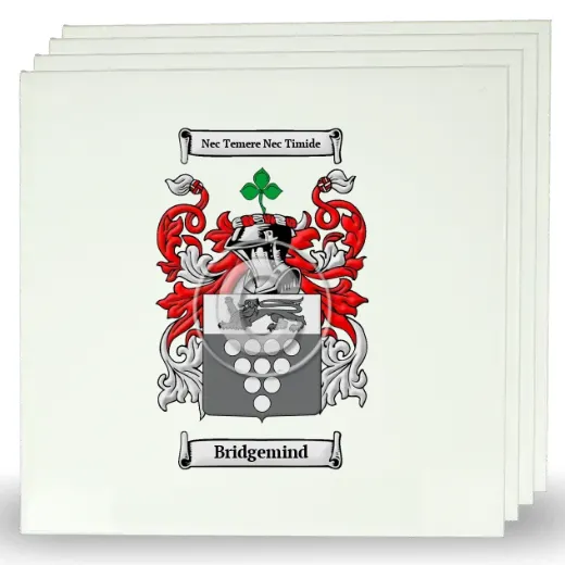 Bridgemind Set of Four Large Tiles with Coat of Arms