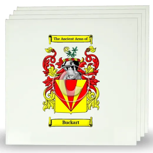 Buckart Set of Four Large Tiles with Coat of Arms