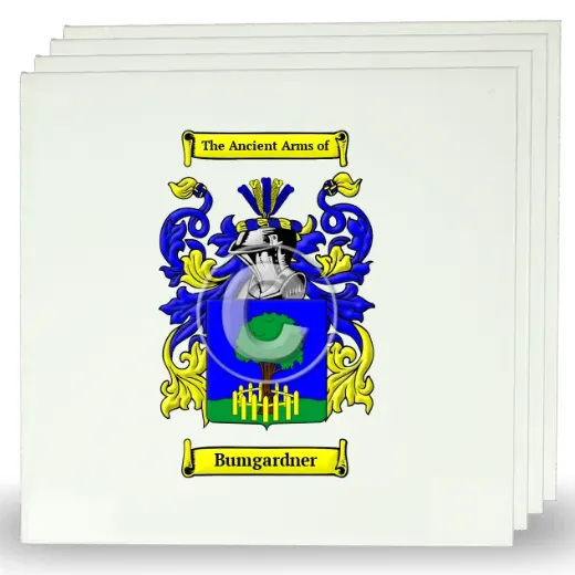 Bumgardner Set of Four Large Tiles with Coat of Arms