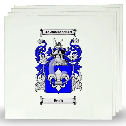 Bush Set of Four Large Tiles with Coat of Arms