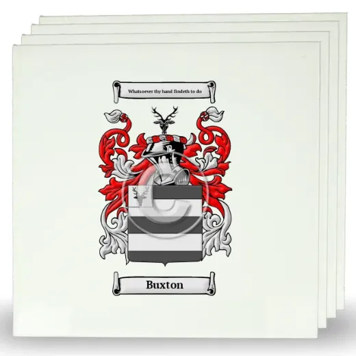 Buxton Set of Four Large Tiles with Coat of Arms