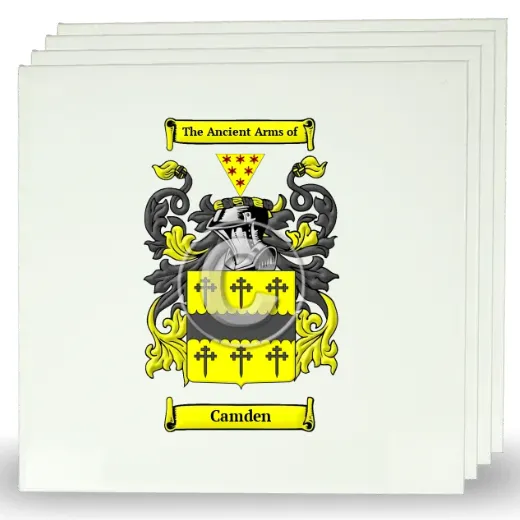 Camden Set of Four Large Tiles with Coat of Arms
