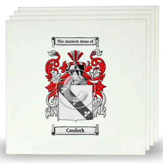 Caulork Set of Four Large Tiles with Coat of Arms
