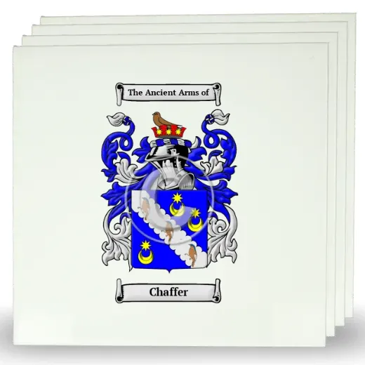 Chaffer Set of Four Large Tiles with Coat of Arms