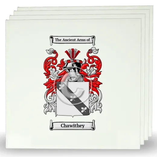 Chawithey Set of Four Large Tiles with Coat of Arms