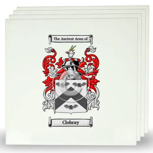 Clobray Set of Four Large Tiles with Coat of Arms