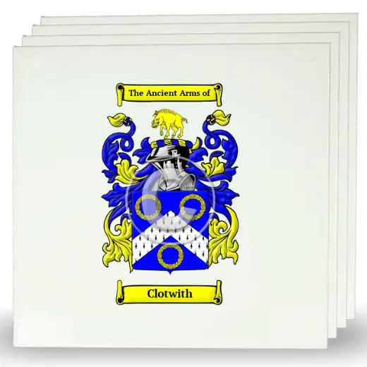 Clotwith Set of Four Large Tiles with Coat of Arms