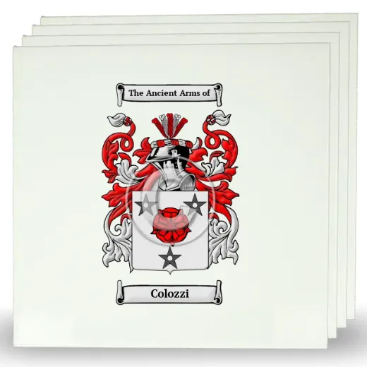 Colozzi Set of Four Large Tiles with Coat of Arms