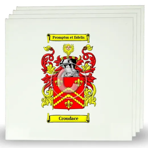 Croudace Set of Four Large Tiles with Coat of Arms