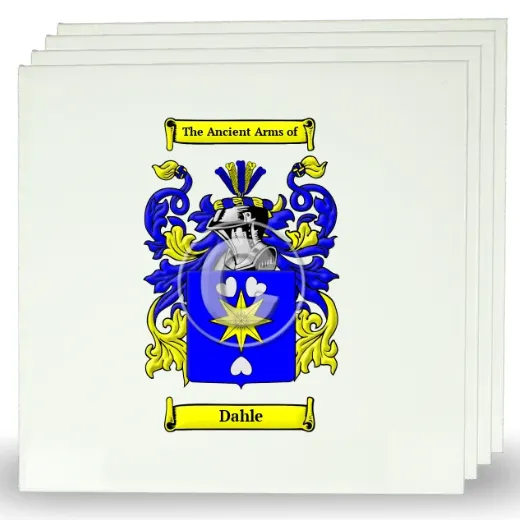 Dahle Set of Four Large Tiles with Coat of Arms