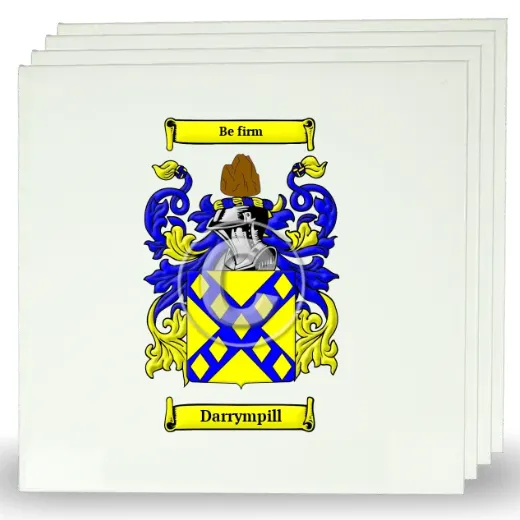 Darrympill Set of Four Large Tiles with Coat of Arms