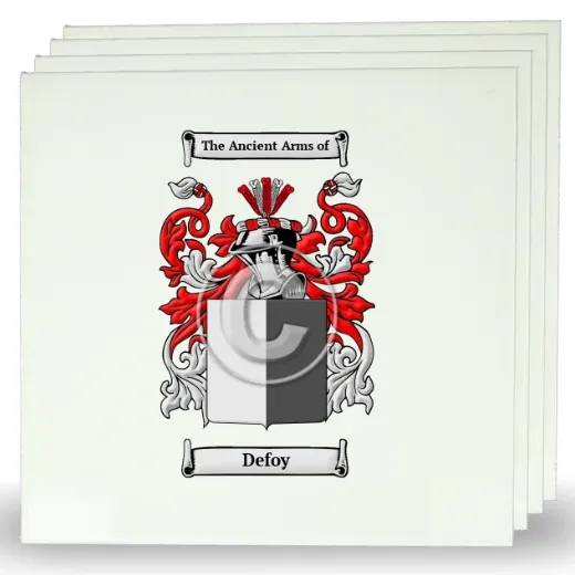 Defoy Set of Four Large Tiles with Coat of Arms