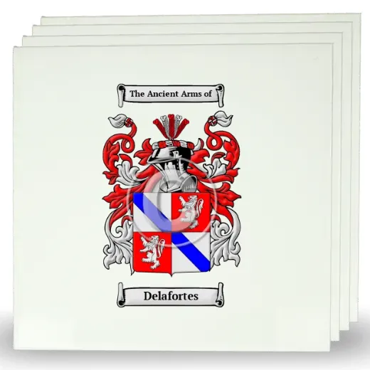 Delafortes Set of Four Large Tiles with Coat of Arms