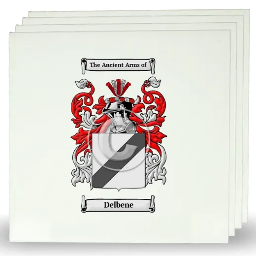 Delbene Set of Four Large Tiles with Coat of Arms