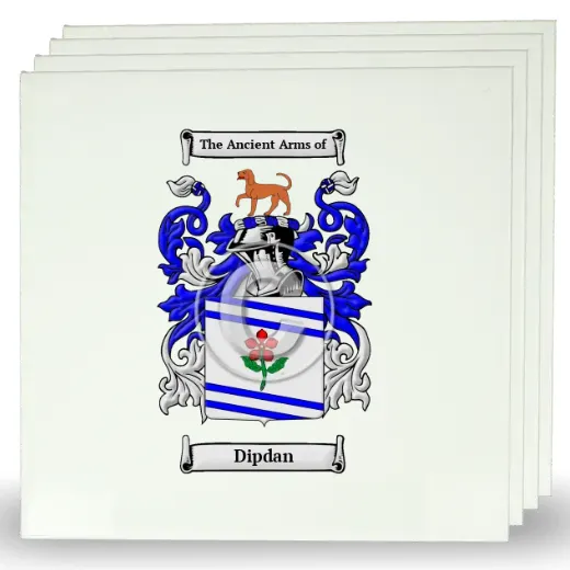 Dipdan Set of Four Large Tiles with Coat of Arms