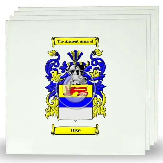 Dise Set of Four Large Tiles with Coat of Arms
