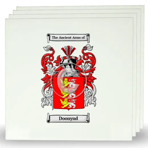 Doonynd Set of Four Large Tiles with Coat of Arms