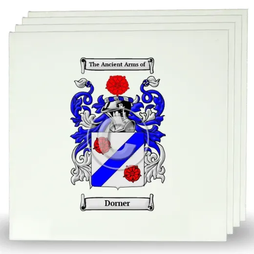 Dorner Set of Four Large Tiles with Coat of Arms