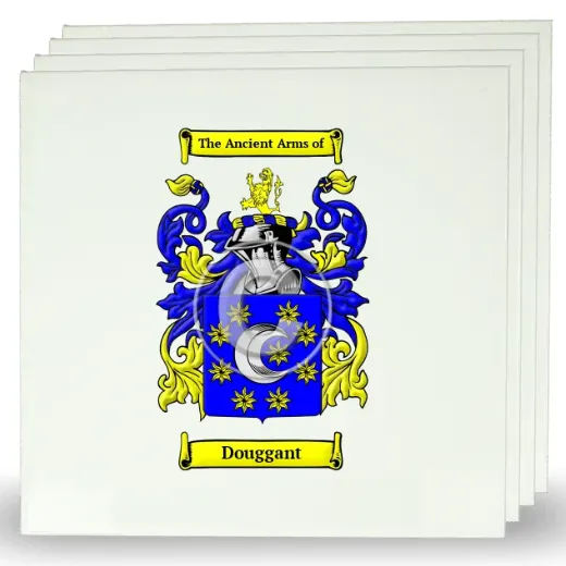 Douggant Set of Four Large Tiles with Coat of Arms