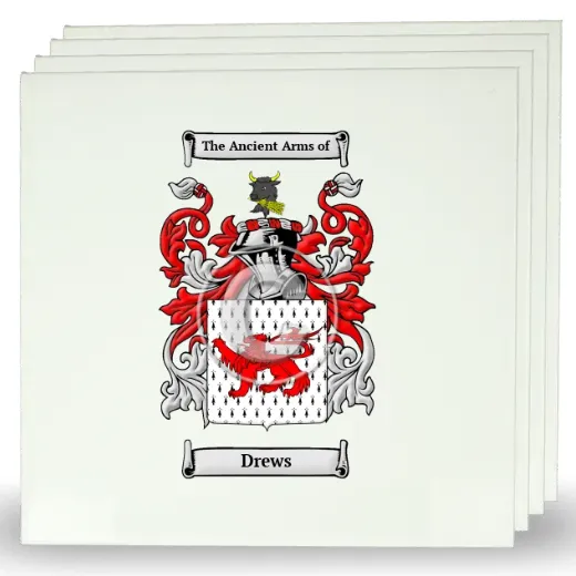 Drews Set of Four Large Tiles with Coat of Arms