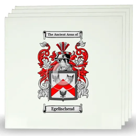 Egelischend Set of Four Large Tiles with Coat of Arms